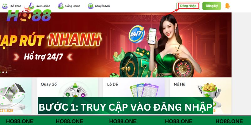 Bước 1: Truy cập trang đăng nhập chính thức của Ho88
